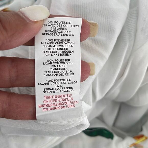 Prettylittlething Womens Tropical Paradise Tie Romper V Neck Green White Size 2 - Picture 6 of 10